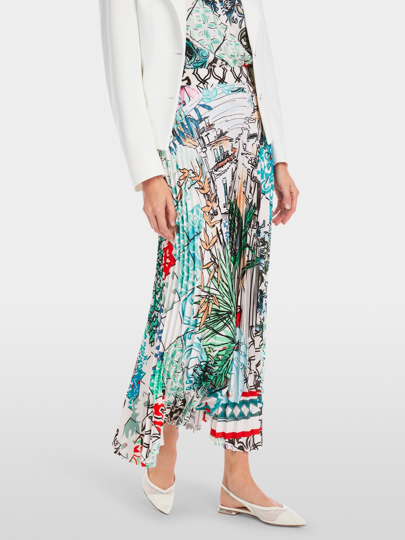 Marc Cain_Pleated Midi Skirt with Print_YC 71.29 W76_504_04