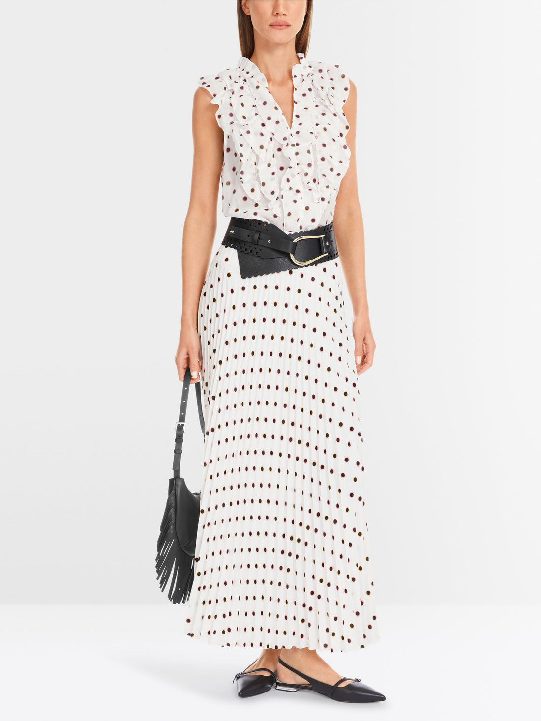 Marc Cain_Maxi Pleated Skirt with Polka Dot Print_YC 71.15 W28_110_01