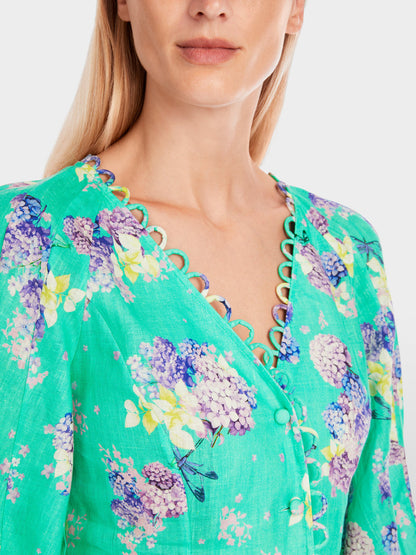 Marc Cain_Fitted Linen Blouse with Print_YG 51.13 W19_565_04