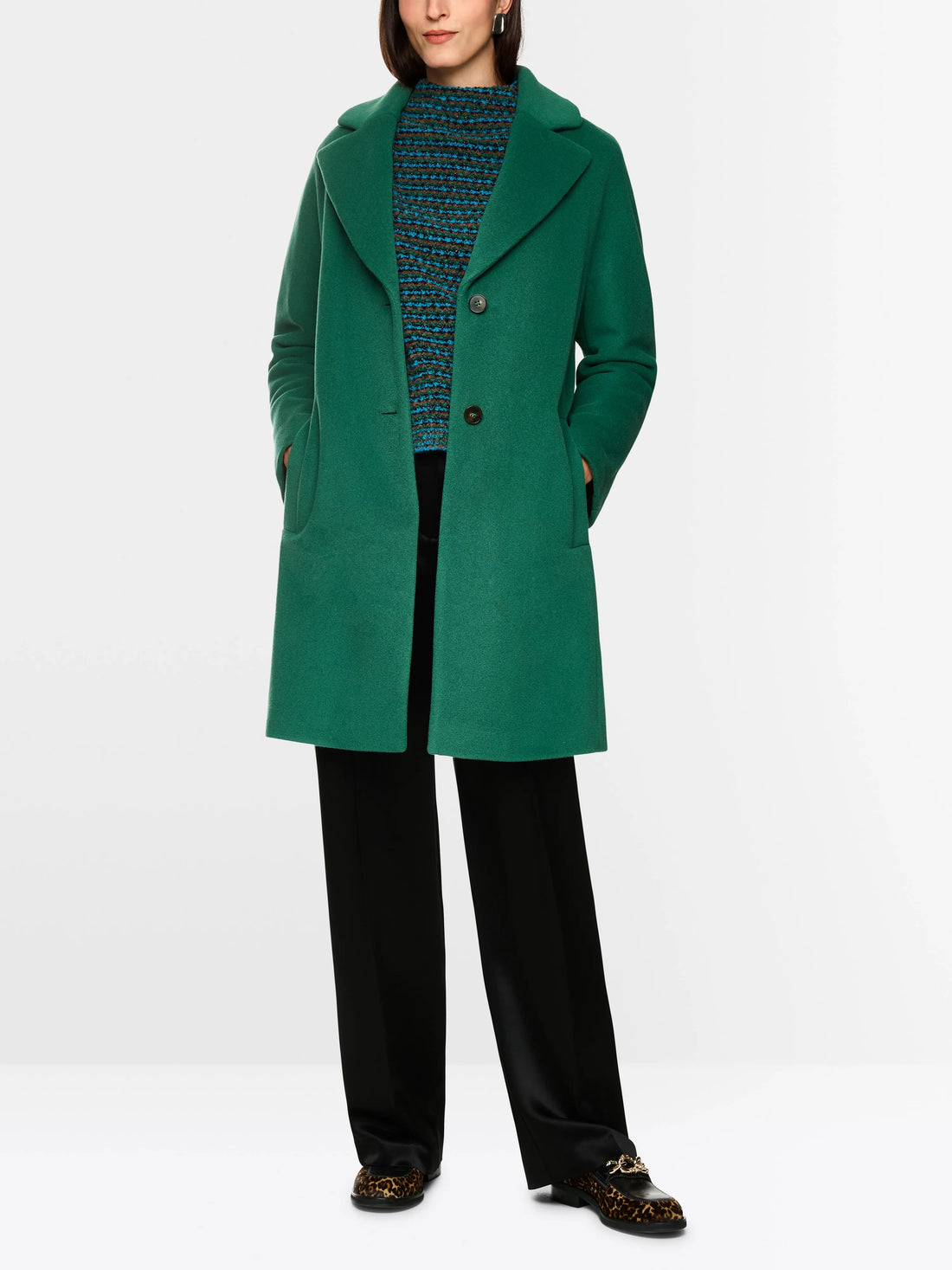 Marccain_Dark Jade Green_Wide Coat in Alpaca Wool Blend_ZA 11.05 W10_556_01