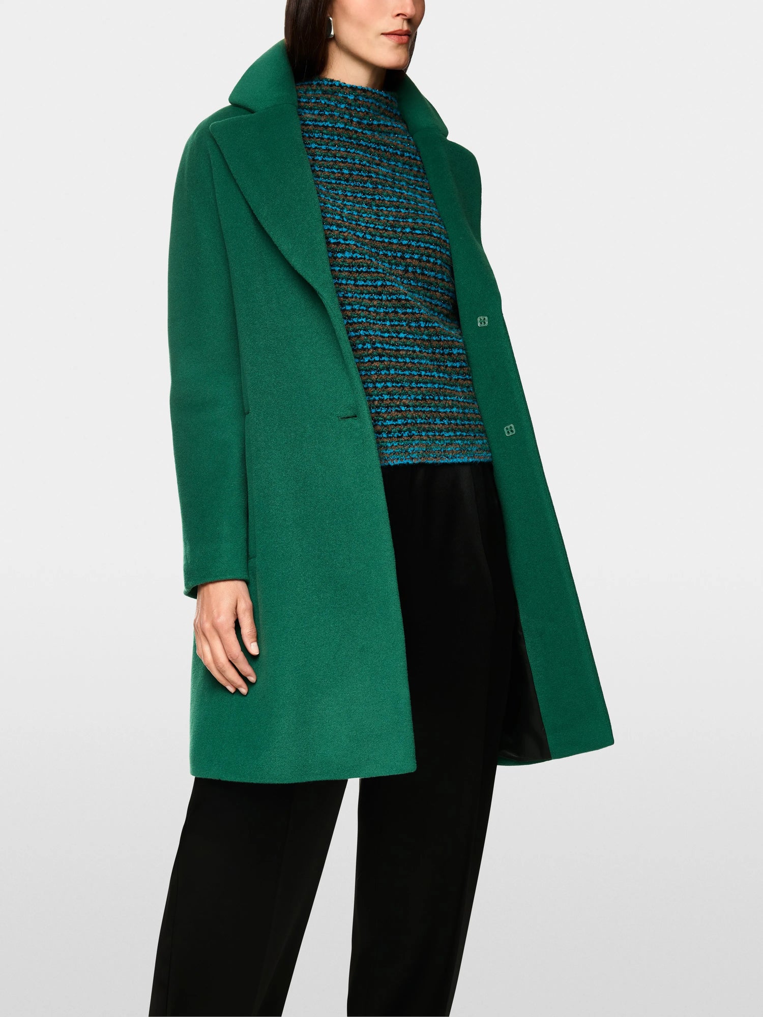 Marccain_Dark Jade Green_Wide Coat in Alpaca Wool Blend_ZA 11.05 W10_556_06