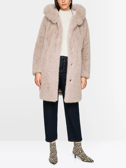 Marccain_Warm Stone_Faux Fur Coat with Hood_ZA 11.06 W87_646_01