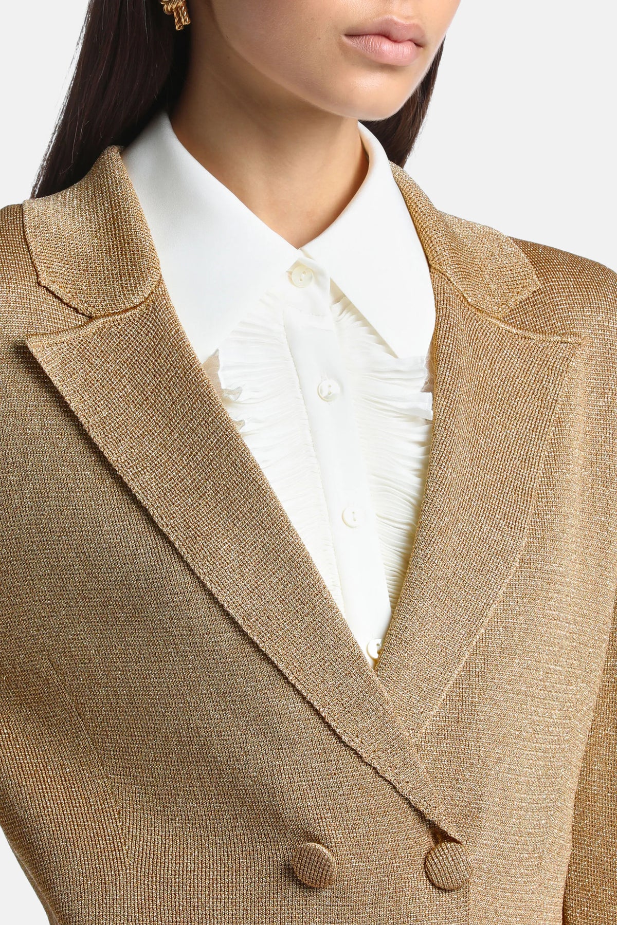 Luisa Spagnoli Oro Women Zagarolo - Double-Breasted Viscose-Blend Cardigan SKU: ZAGAROLO_0428 Image 03