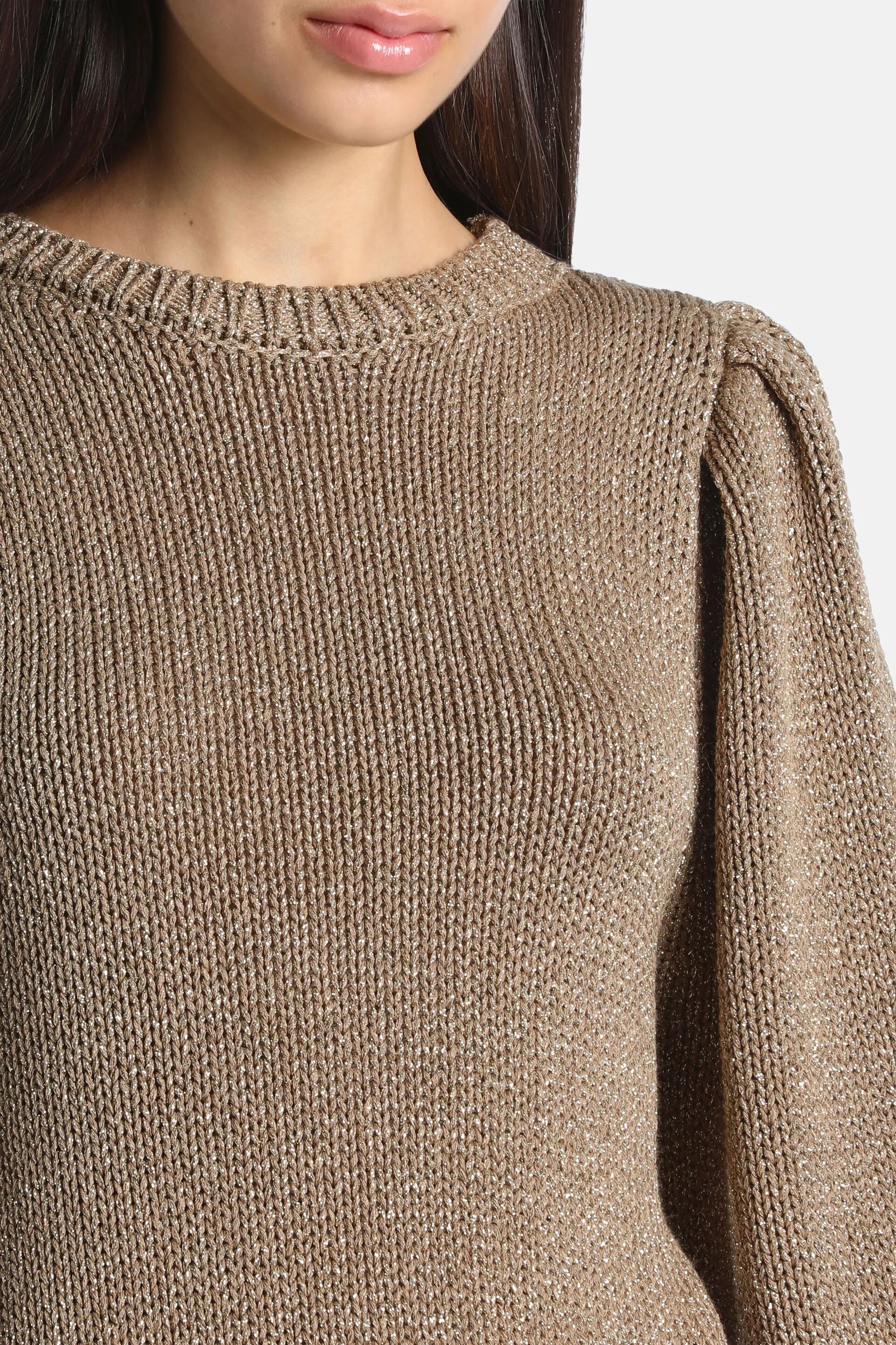 Luisa Spagnoli Oro Bronzato Women Zagra - Sweater with Balloon Sleeves SKU: ZAGRA_3192 Image 03