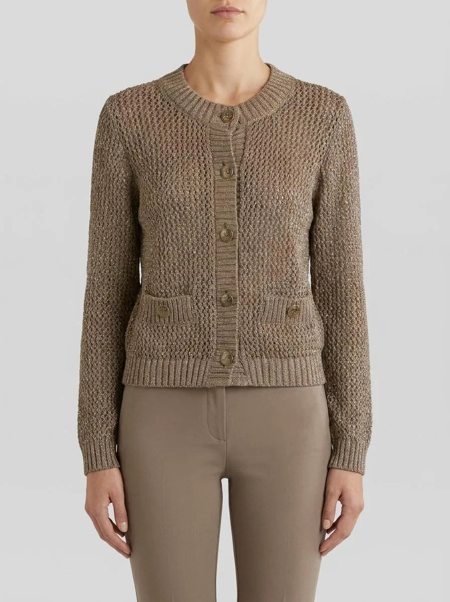 Luisa Spagnoli Oro Vecchio Women Zaia - Lurex Cardigan SKU: ZAIA_3192 Image 00