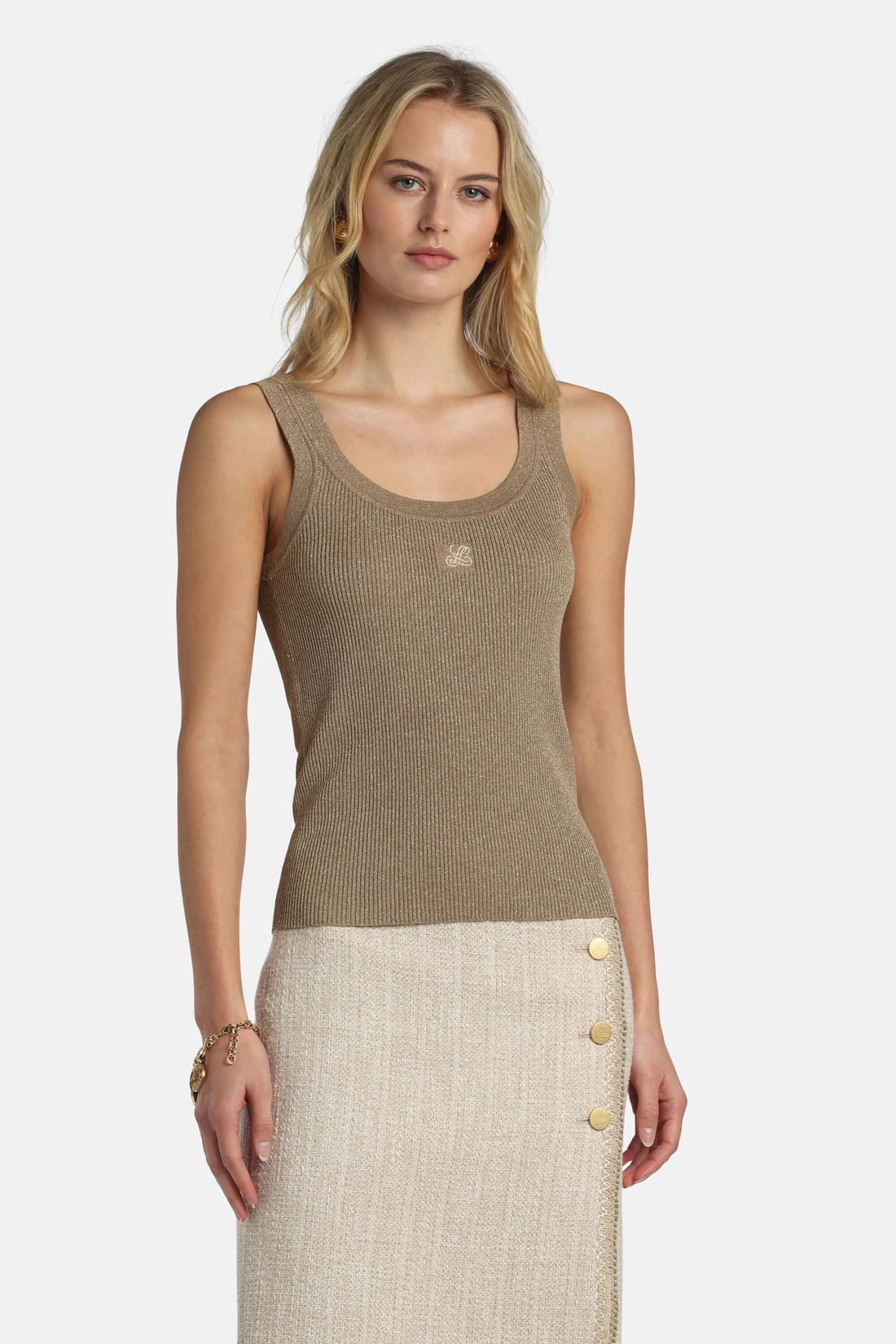 Luisa Spagnoli Oro Vecchio Women Zaida - Embroidered Top SKU: ZAIDA_3434 Image 02