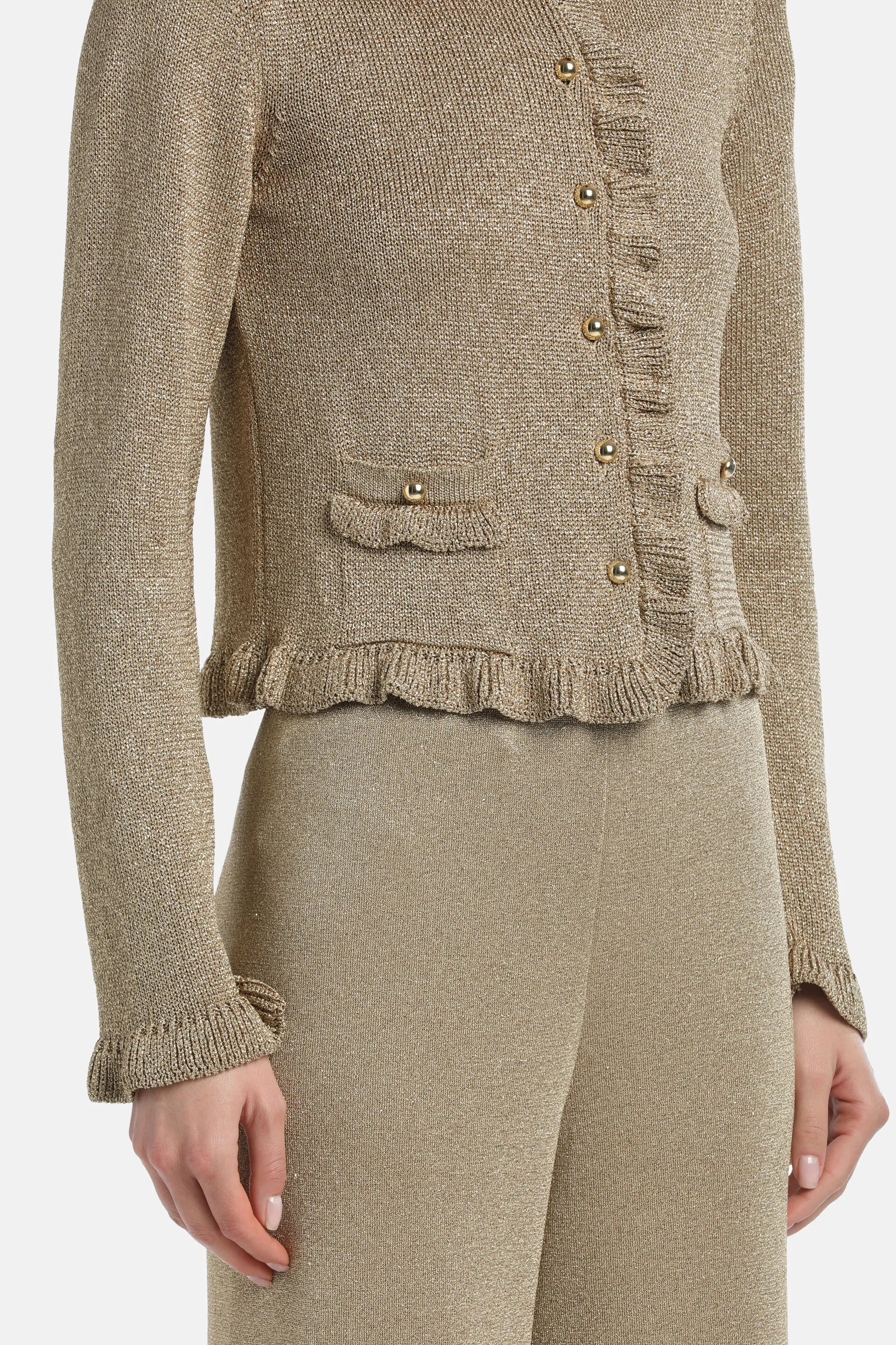 Luisa Spagnoli_Gold_Zandra - Bon Ton Knit Cardigan_ZANDRA_0428_05