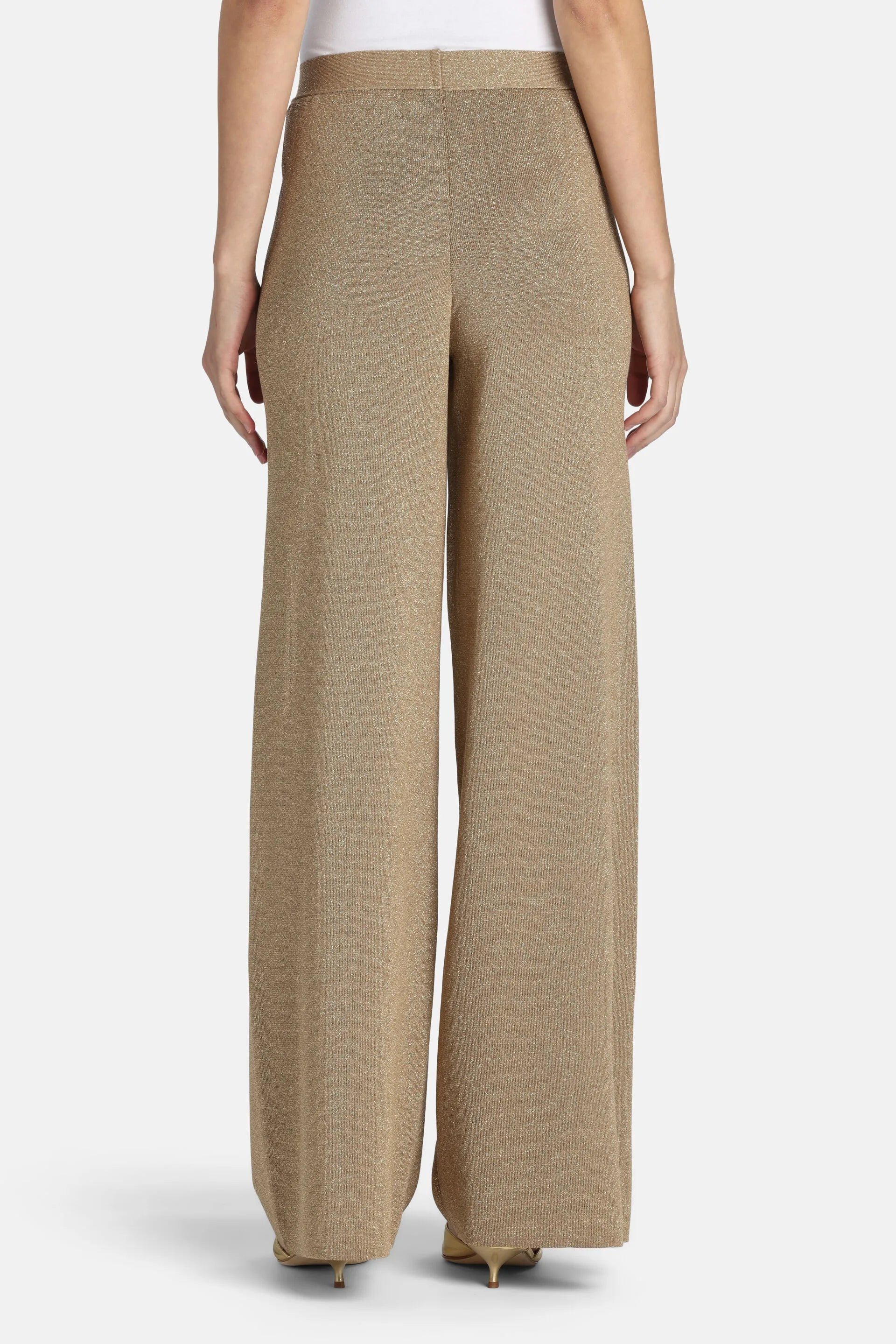 Luisa Spagnoli Oro Vecchio Women Zavorra - Lurex Relaxed-Fit Trousers SKU: ZAVORRA B_3434 Image 02