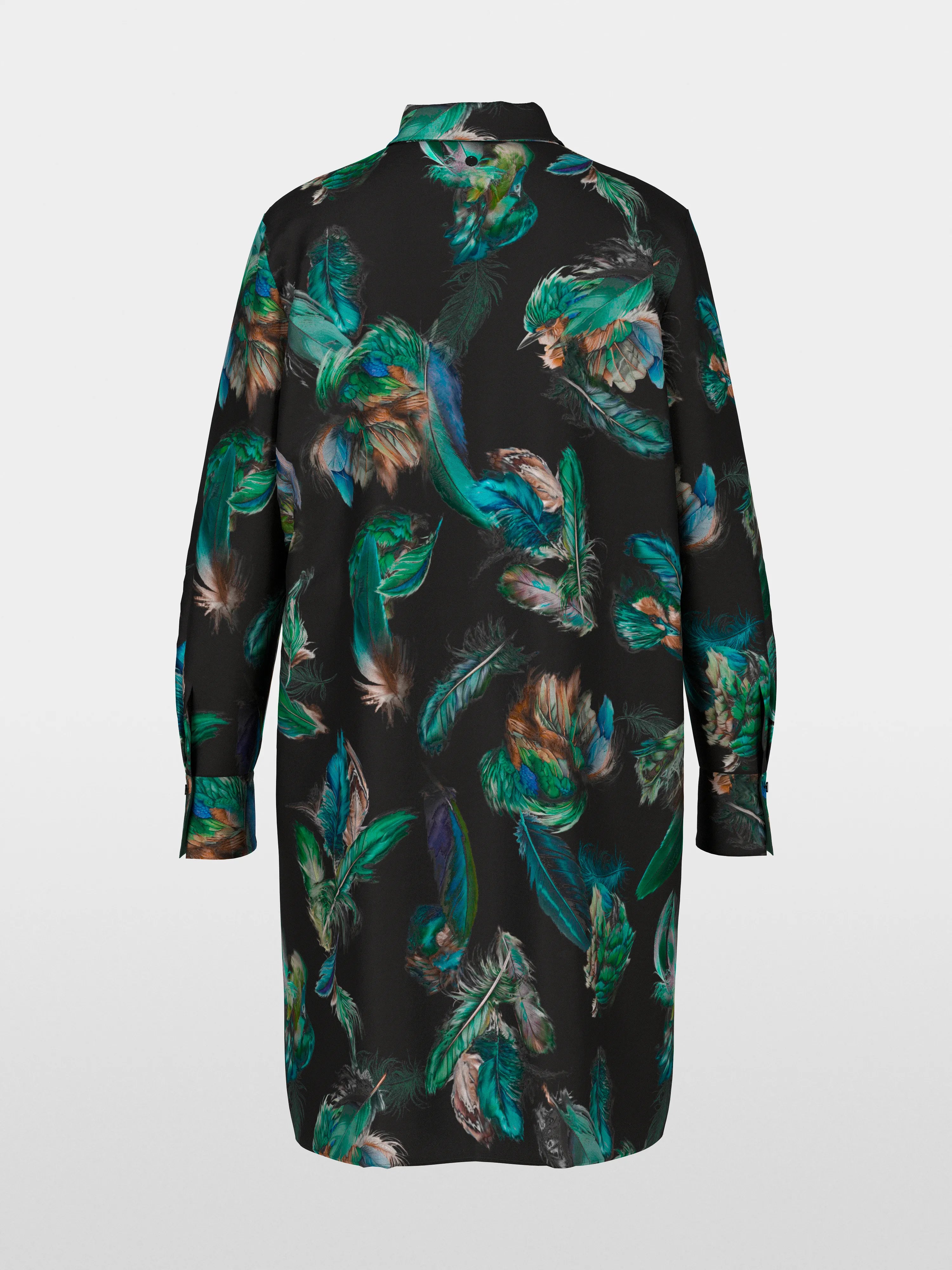 Marccain_Dark Jade Green_Silk Dress with Feather Print_ZC 21.32 W81_556_07