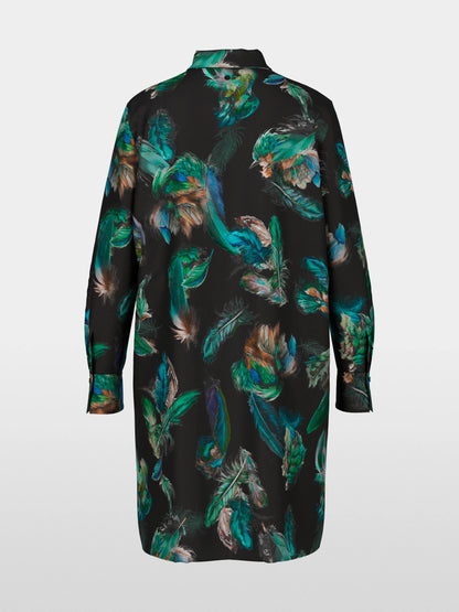 Marccain_Dark Jade Green_Silk Dress with Feather Print_ZC 21.32 W81_556_07