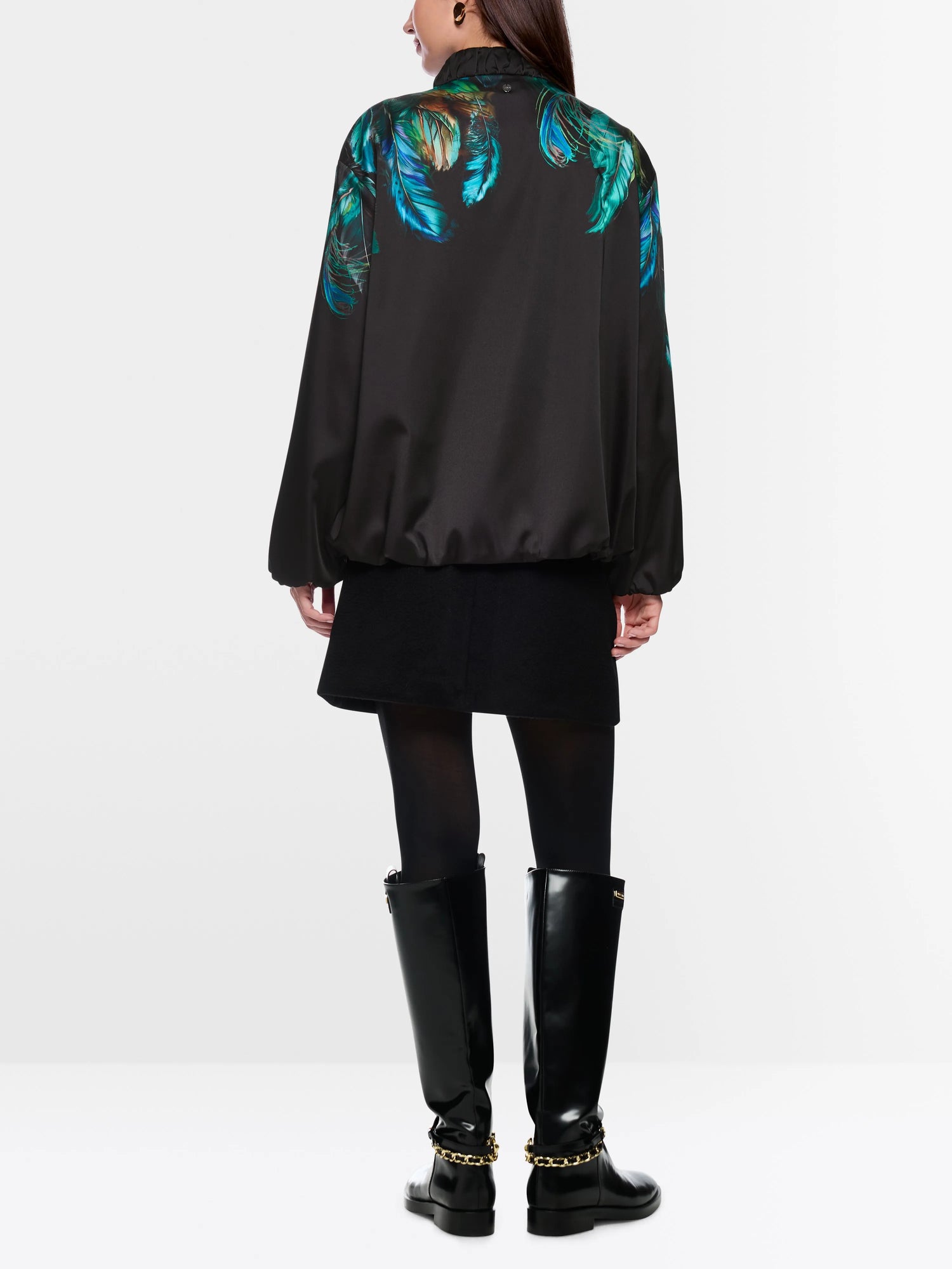 Marccain_Dark Jade Green_Blouson with Feather Print_ZC 31.17 W85_556_02