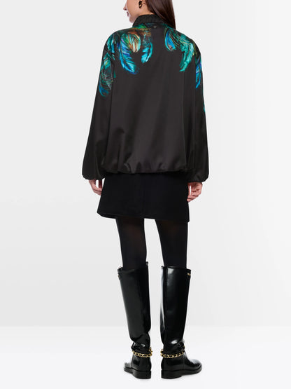 Marccain_Dark Jade Green_Blouson with Feather Print_ZC 31.17 W85_556_02