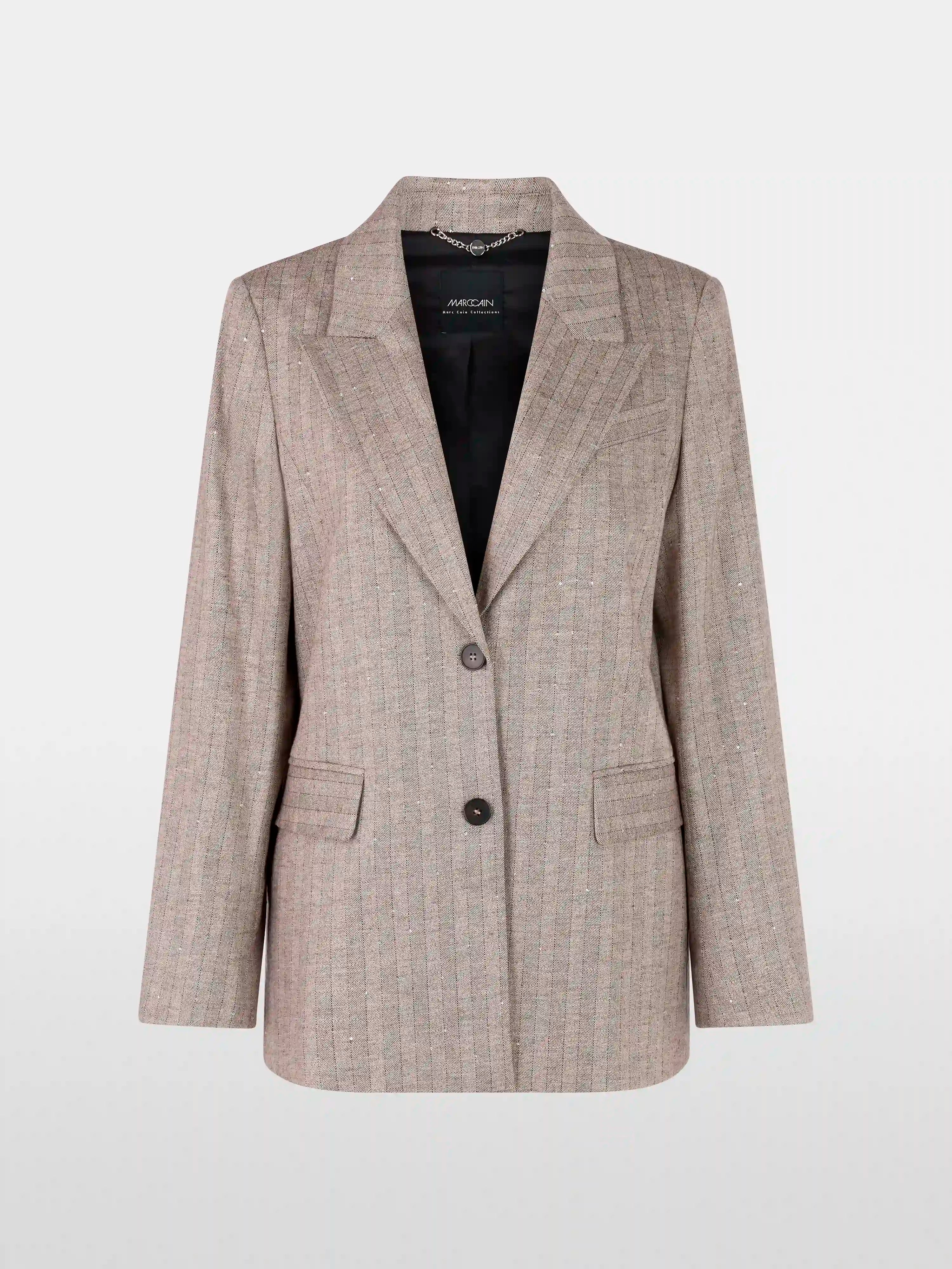 Marc Cain_Soft Charcoal_Elegant Blazer with Stripes_ZC 34.18 W73_836_07