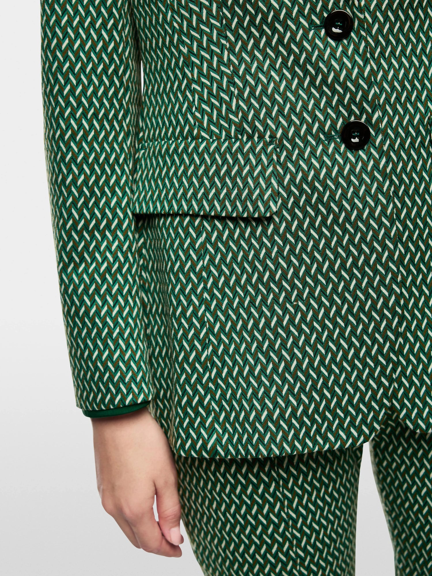 Marccain_Dark Jade Green_Blazer with Herringbone Pattern_ZC 34.22 J33_556_04