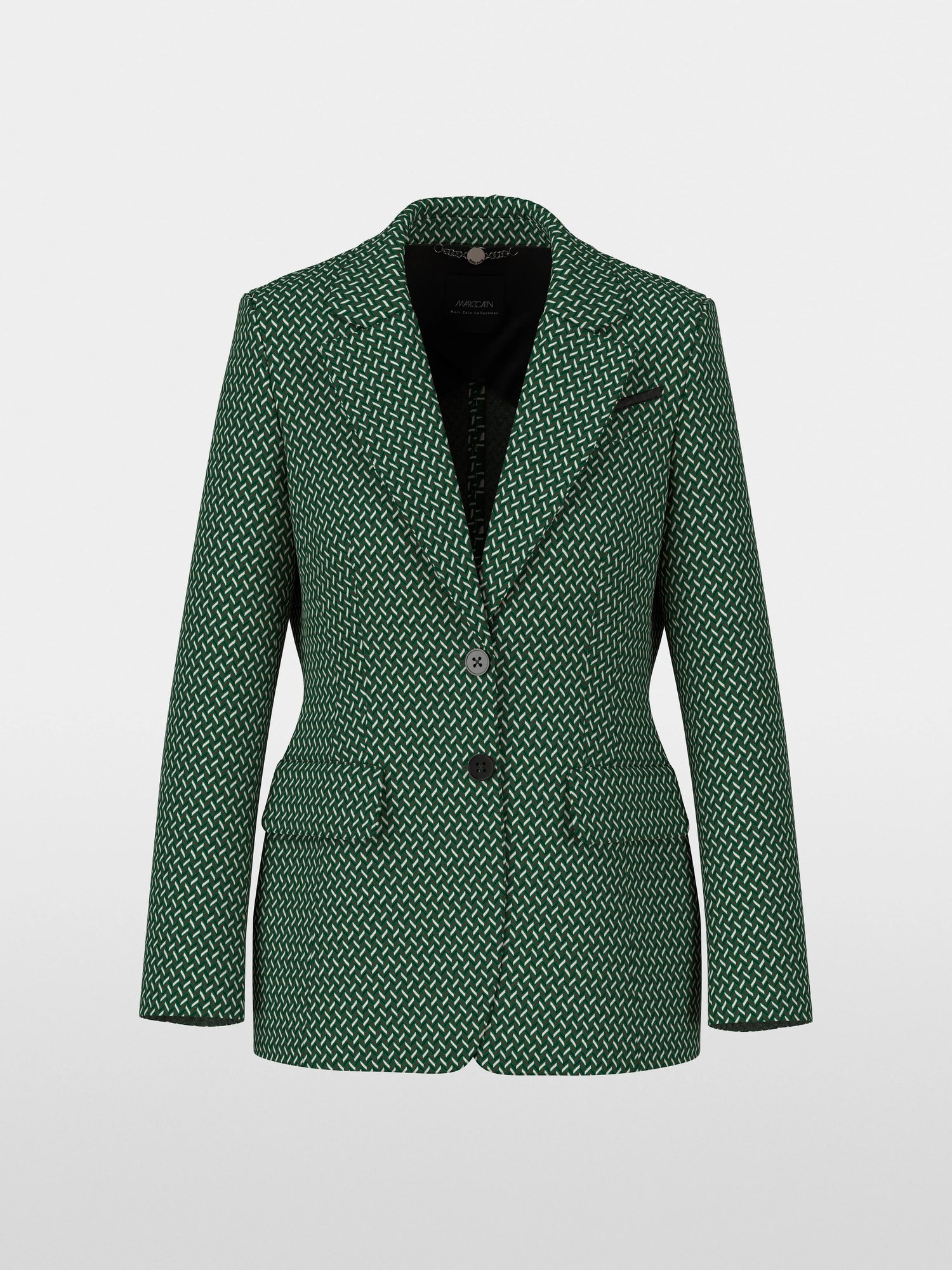 Marccain_Dark Jade Green_Blazer with Herringbone Pattern_ZC 34.22 J33_556_06