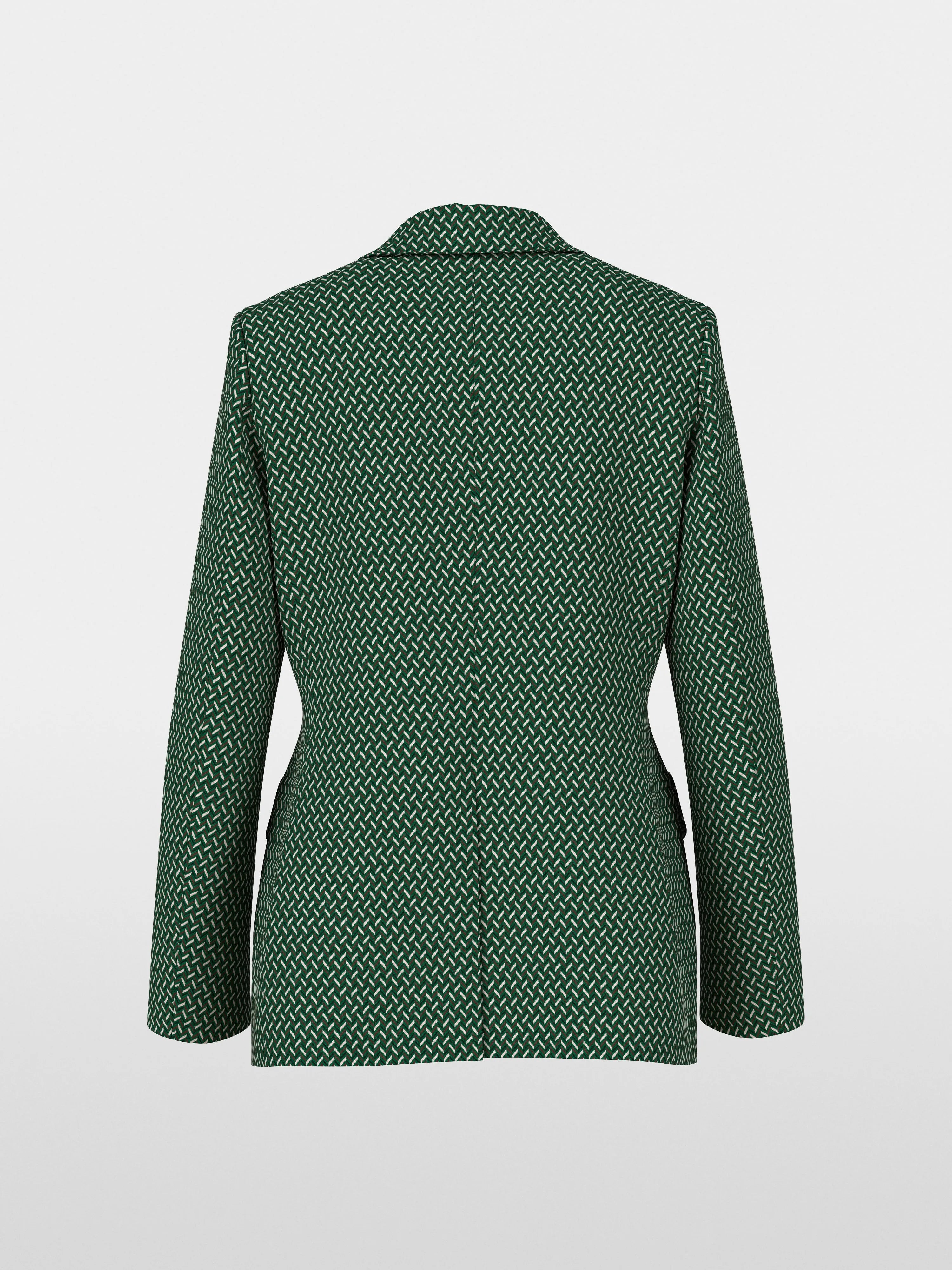 Marccain_Dark Jade Green_Blazer with Herringbone Pattern_ZC 34.22 J33_556_07
