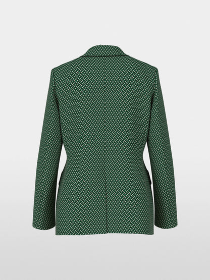 Marccain_Dark Jade Green_Blazer with Herringbone Pattern_ZC 34.22 J33_556_07