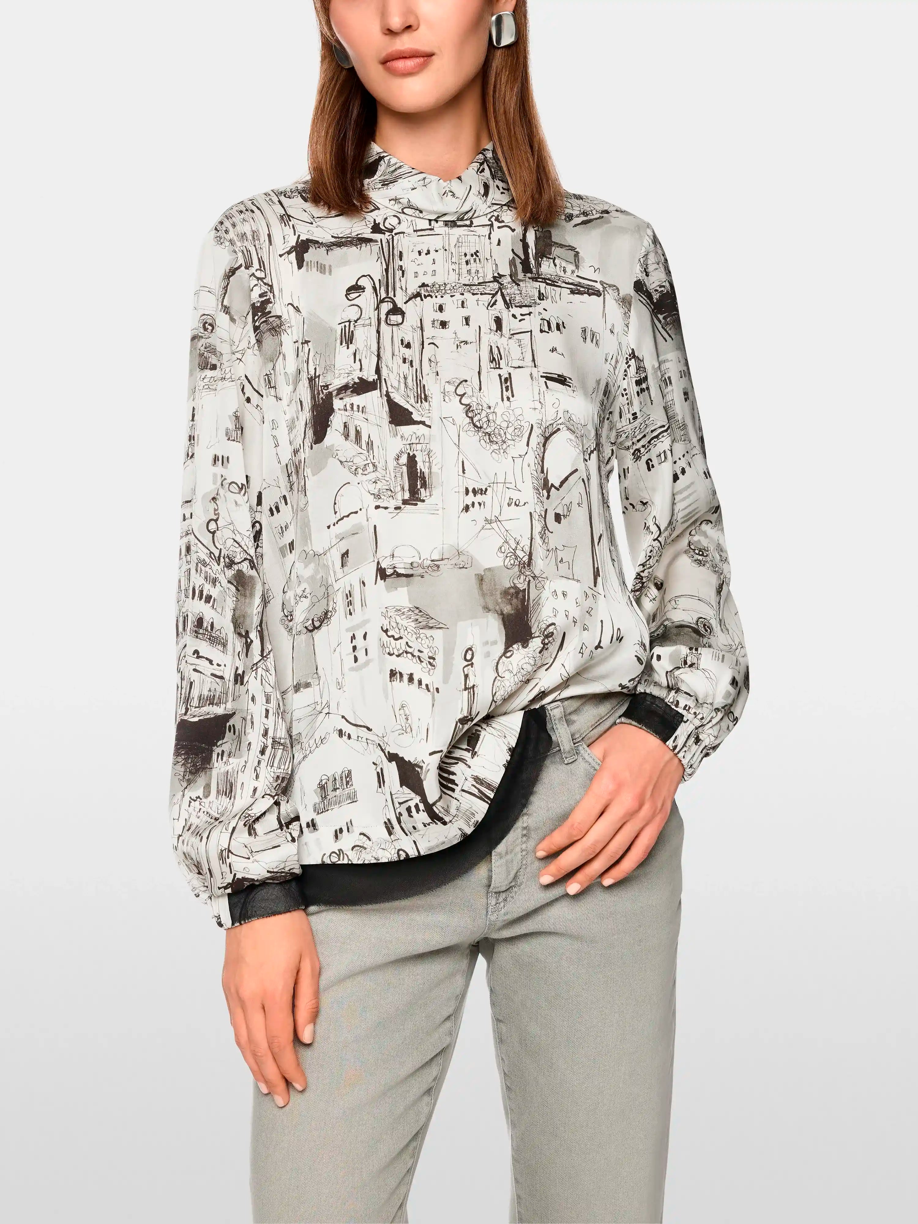 Marc Cain_Smoke_Blouse with City Print_ZC 51.21 W75_182_06