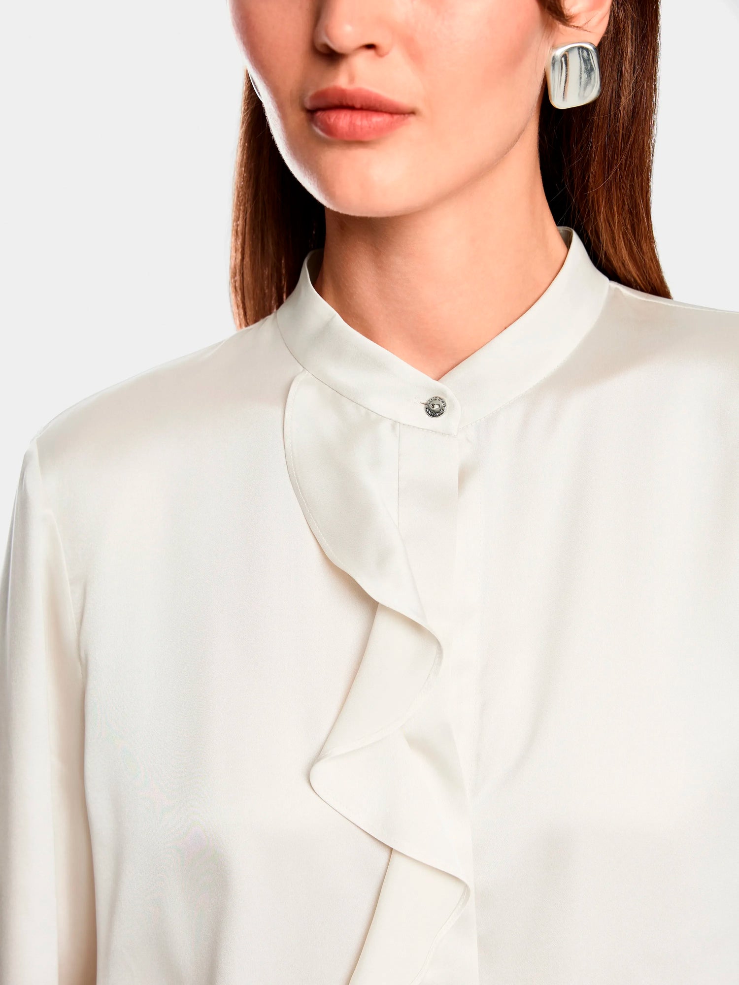 Marc Cain_Smoke_Silk Blouse with Flounce_ZC 51.24 W78_182_03