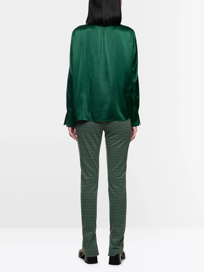 Marccain_Dark Jade Green_Silk Blouse with Flounce_ZC 51.24 W78_556_02