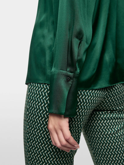 Marccain_Dark Jade Green_Silk Blouse with Flounce_ZC 51.24 W78_556_04