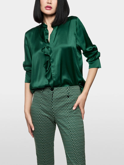 Marccain_Dark Jade Green_Silk Blouse with Flounce_ZC 51.24 W78_556_05
