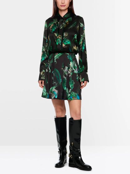 Marccain_Dark Jade Green_Silk Blouse with Feather Print_ZC 51.29 W81_556_01