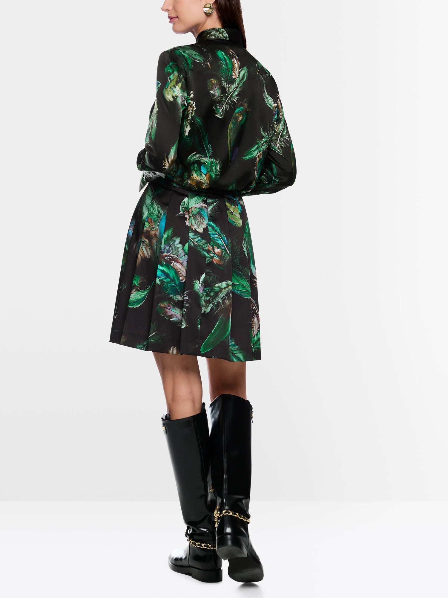 Marccain_Dark Jade Green_Silk Blouse with Feather Print_ZC 51.29 W81_556_02