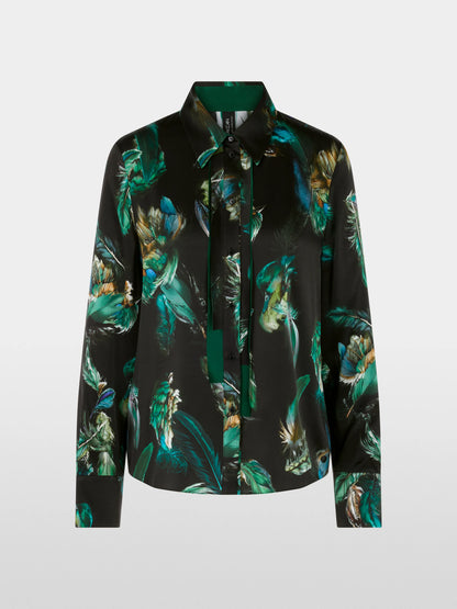 Marccain_Dark Jade Green_Silk Blouse with Feather Print_ZC 51.29 W81_556_06