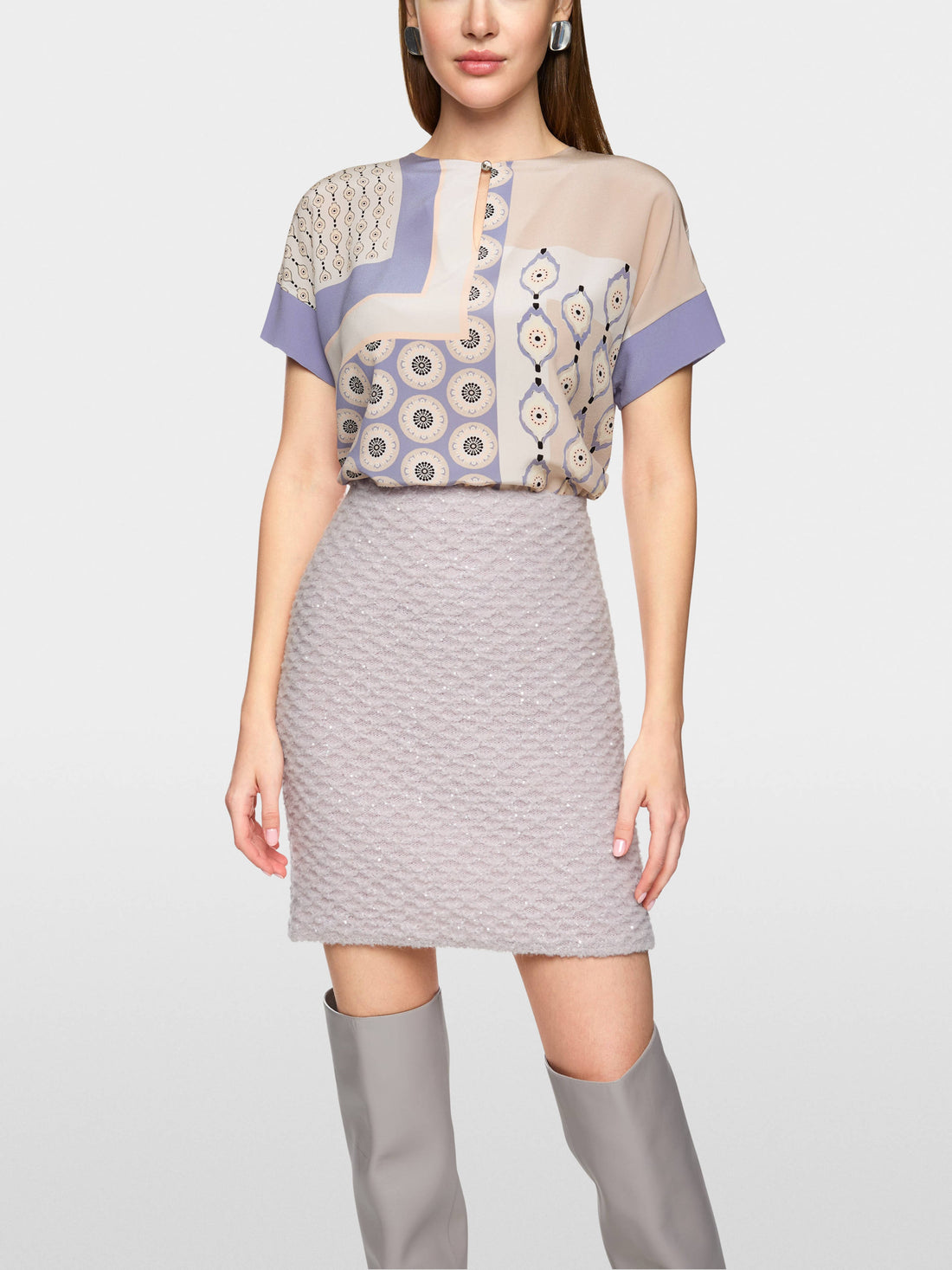 Marc Cain_Light Desert Taupe_Material Mix Blouse Shirt_ZC 55.02 J56_702_01