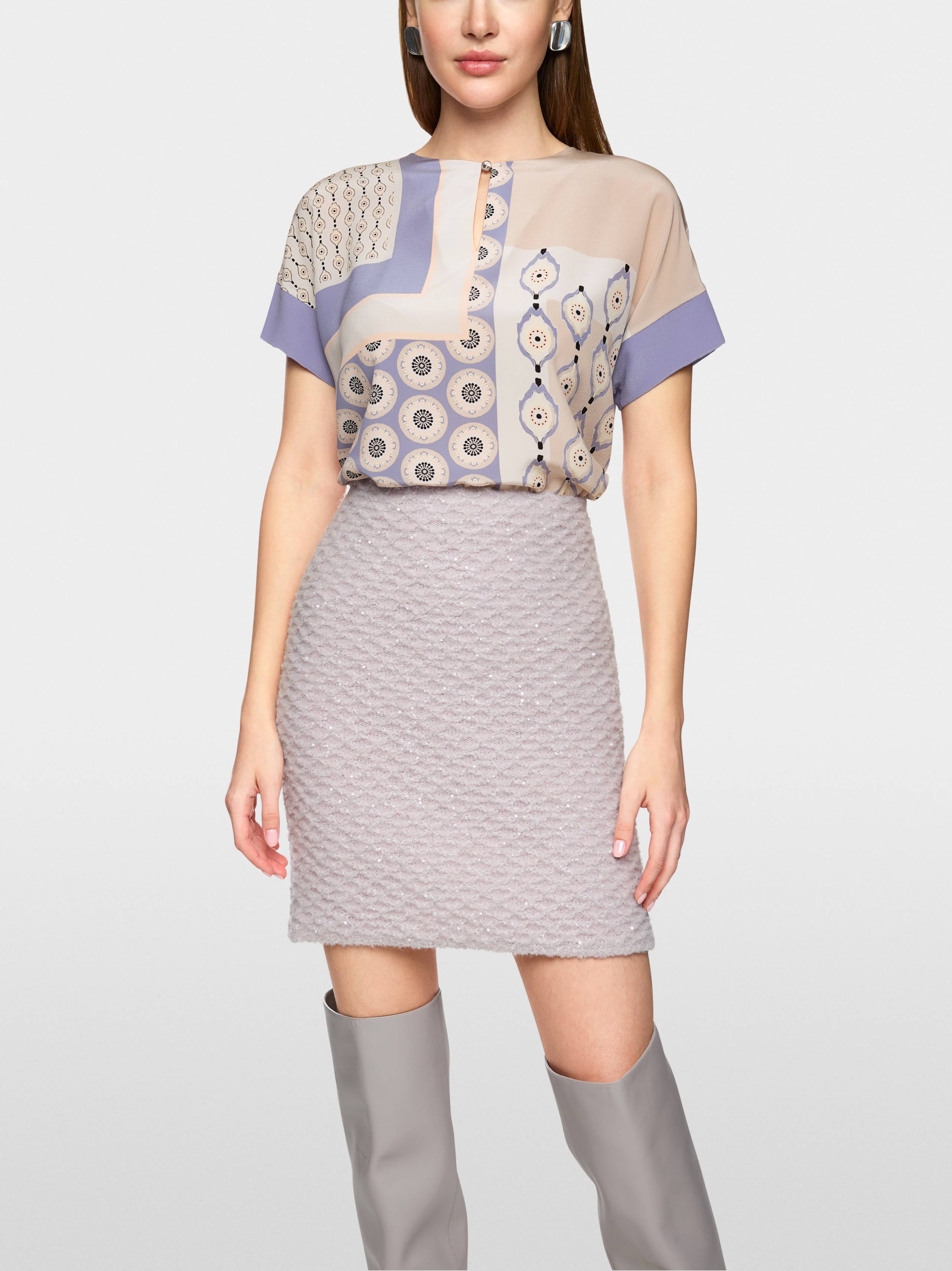 Marc Cain_Light Desert Taupe_Material Mix Blouse Shirt_ZC 55.02 J56_702_01