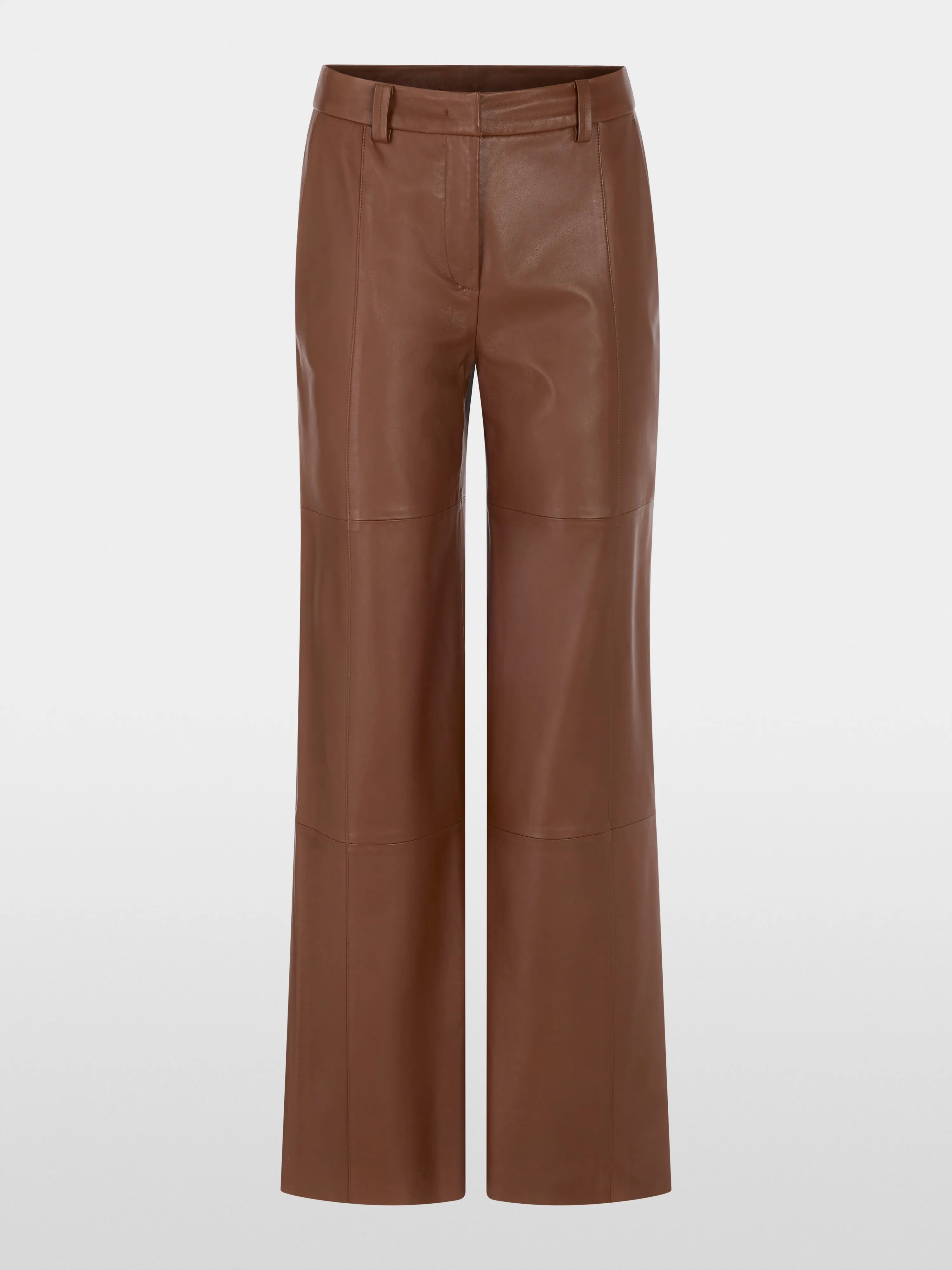 Marccain_Dark Chestnut Brown_WARRI High-Waist Leather Trousers_ZC 81.33 L27_639_05
