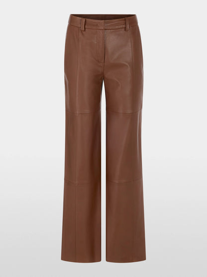 Marccain_Dark Chestnut Brown_WARRI High-Waist Leather Trousers_ZC 81.33 L27_639_05
