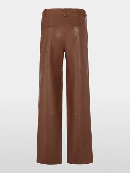 Marccain_Dark Chestnut Brown_WARRI High-Waist Leather Trousers_ZC 81.33 L27_639_06
