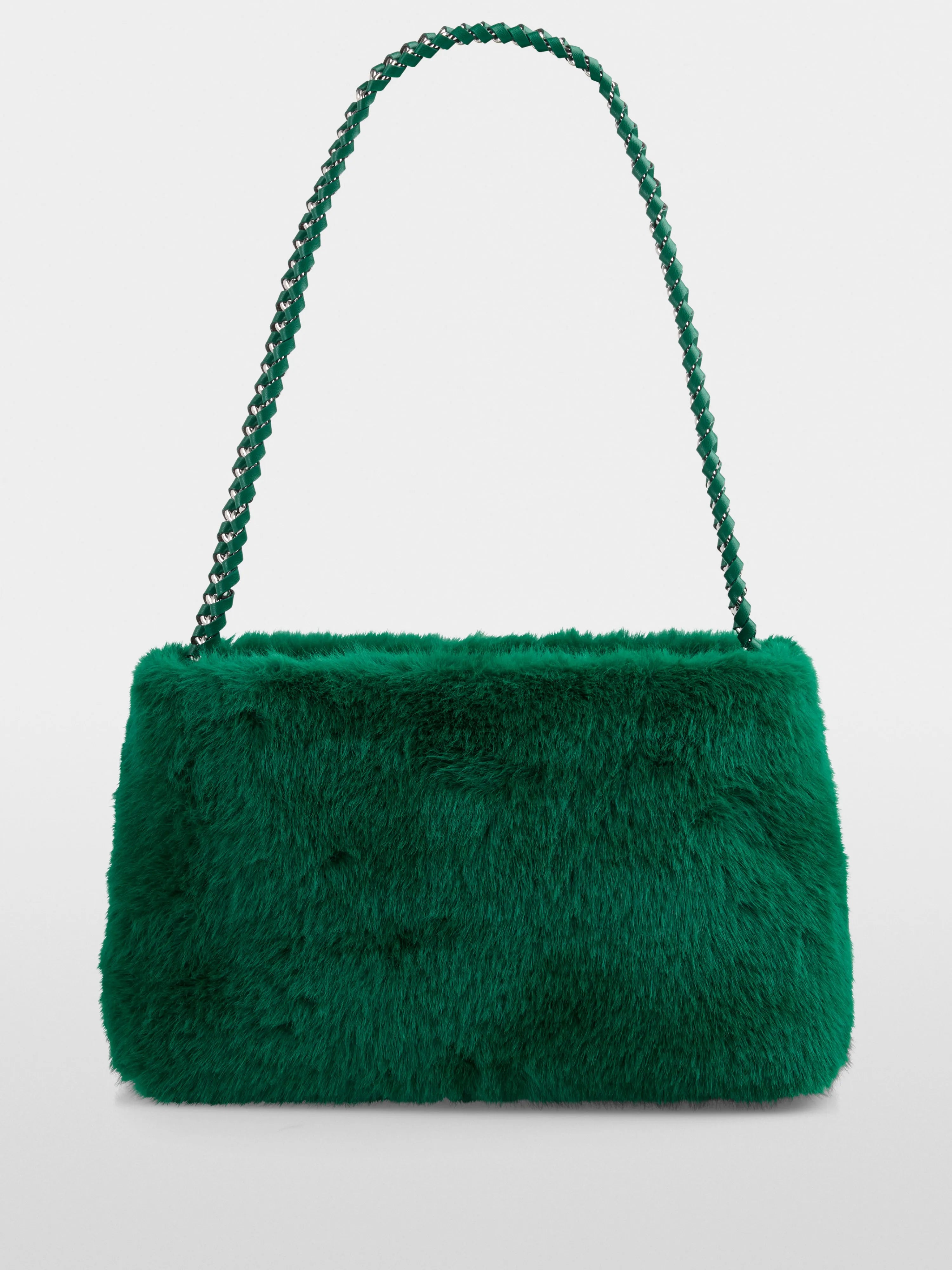 Marccain_Dark Jade Green_Faux Fur Shoulder Bag, Accessories_ZC TI.07 Z19_556_01