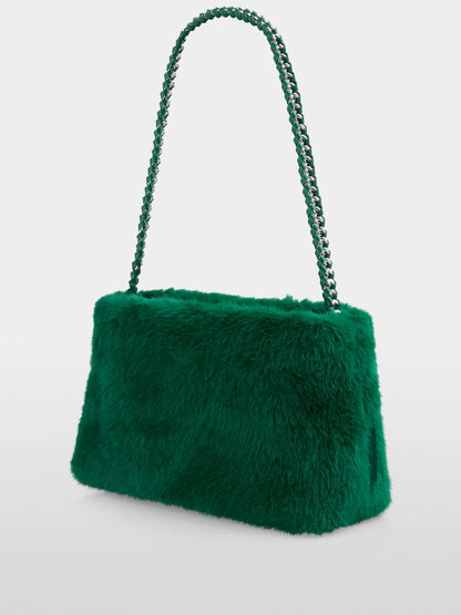 Marccain_Dark Jade Green_Faux Fur Shoulder Bag, Accessories_ZC TI.07 Z19_556_03