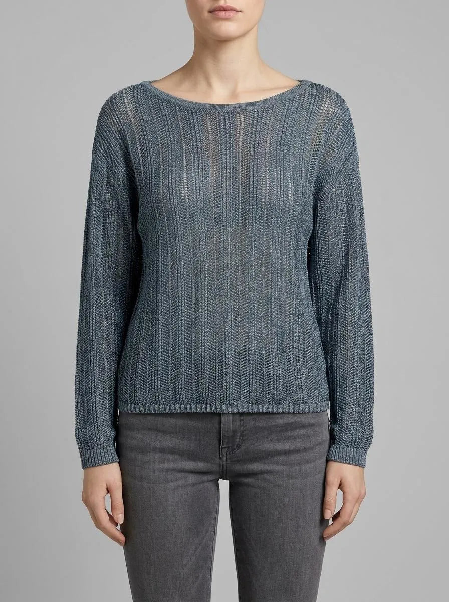 Luisa Spagnoli Celeste Women Zebrino - Openwork Sweater SKU: ZEBRINO_0604 Image 00