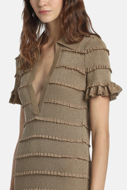 Luisa Spagnoli Oro Vecchio Women Zeda - Knit Minidress - Fashion Show SKU: ZEDA_3434 Image 03
