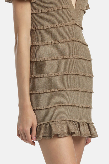 Luisa Spagnoli Oro Vecchio Women Zeda - Knit Minidress - Fashion Show SKU: ZEDA_3434 Image 04