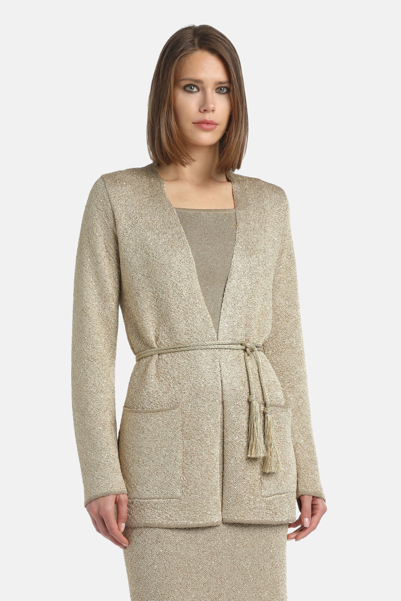 Luisa Spagnoli_Oro/Oro_Zenica - Lurex Cardigan_ZENICA_0428 0428_01