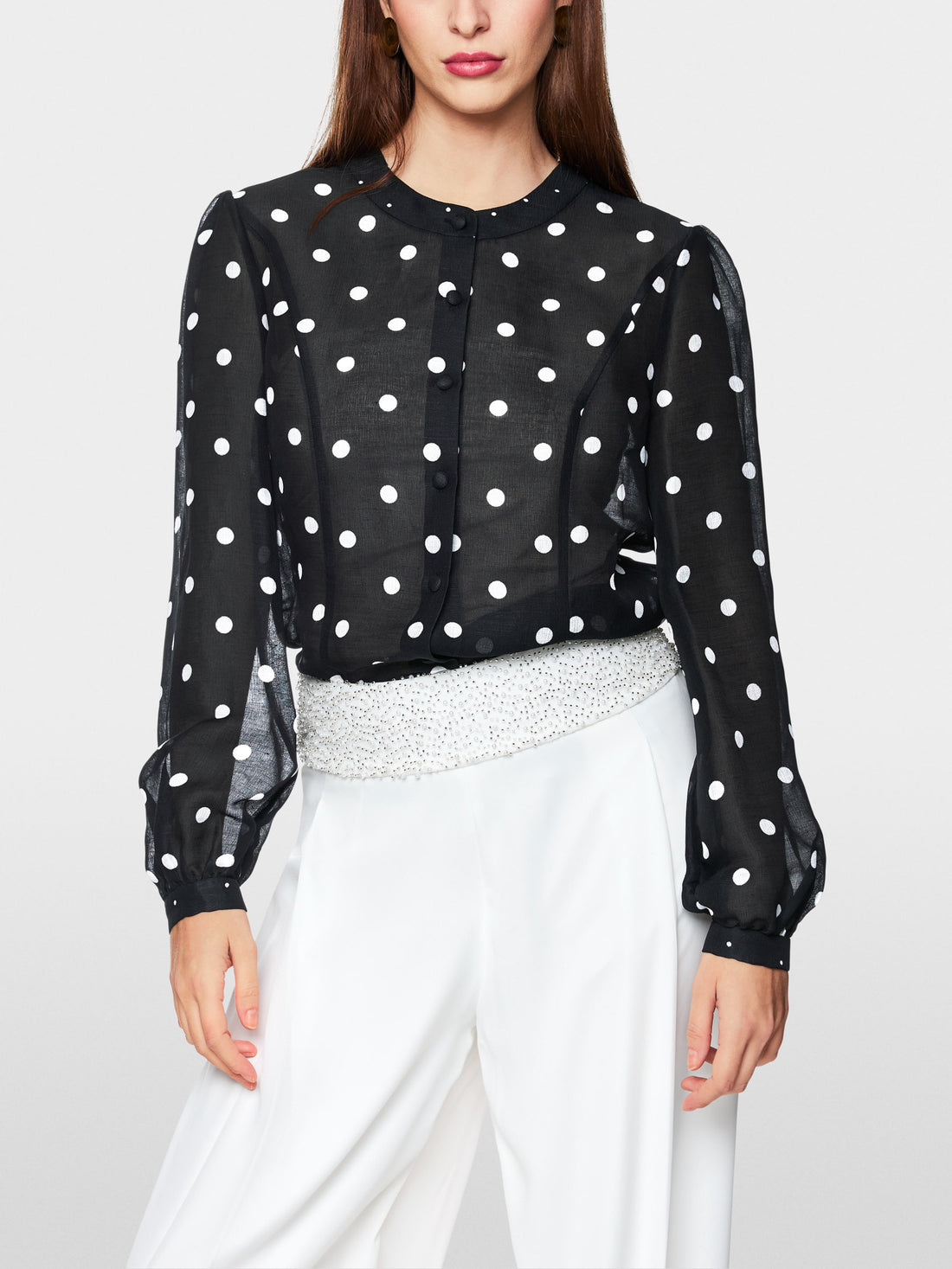 Marc Main_Silk and Linen Polka Dot Blouse_ZG 51.01 W05_910_01