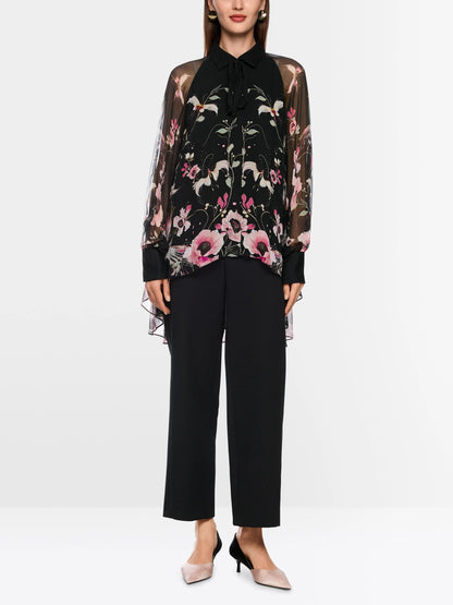 Marc Cain_Black_Long Blouse with Floral Pattern_ZG 51.10 W14_900_01