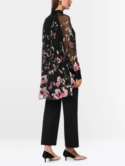 Marc Cain_Black_Long Blouse with Floral Pattern_ZG 51.10 W14_900_02