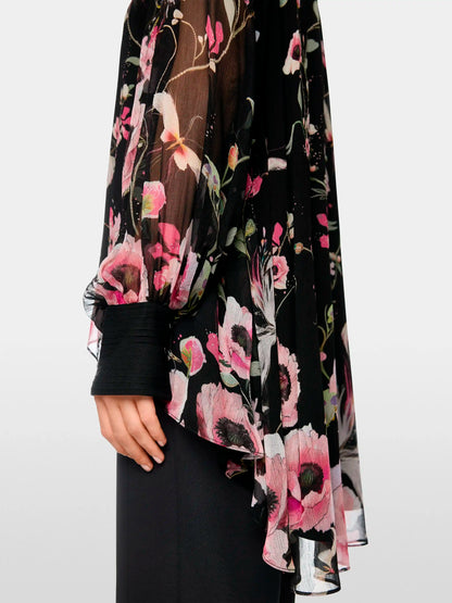 Marc Cain_Black_Long Blouse with Floral Pattern_ZG 51.10 W14_900_04