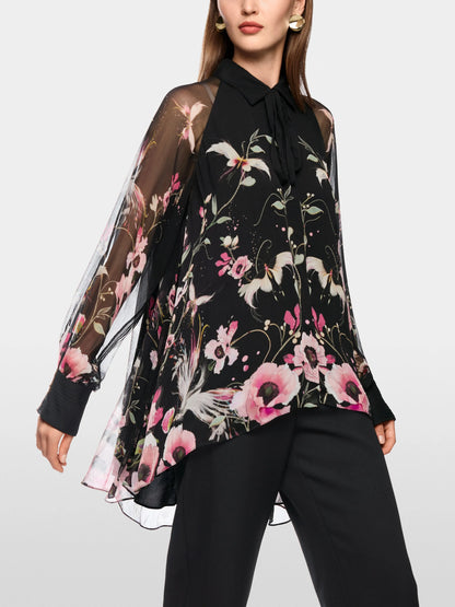 Marc Cain_Black_Long Blouse with Floral Pattern_ZG 51.10 W14_900_05