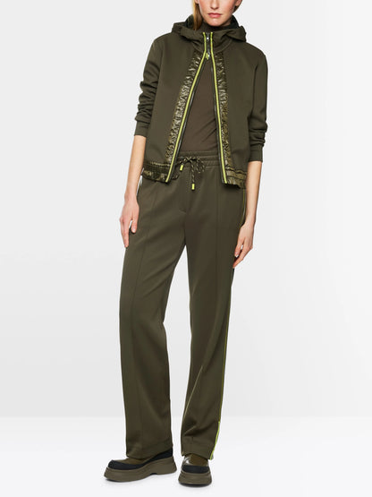 Marc Cain_Olive Drab_Sporty Jacket with Contrasting Stripes_ZS 31.08 J18_595_01