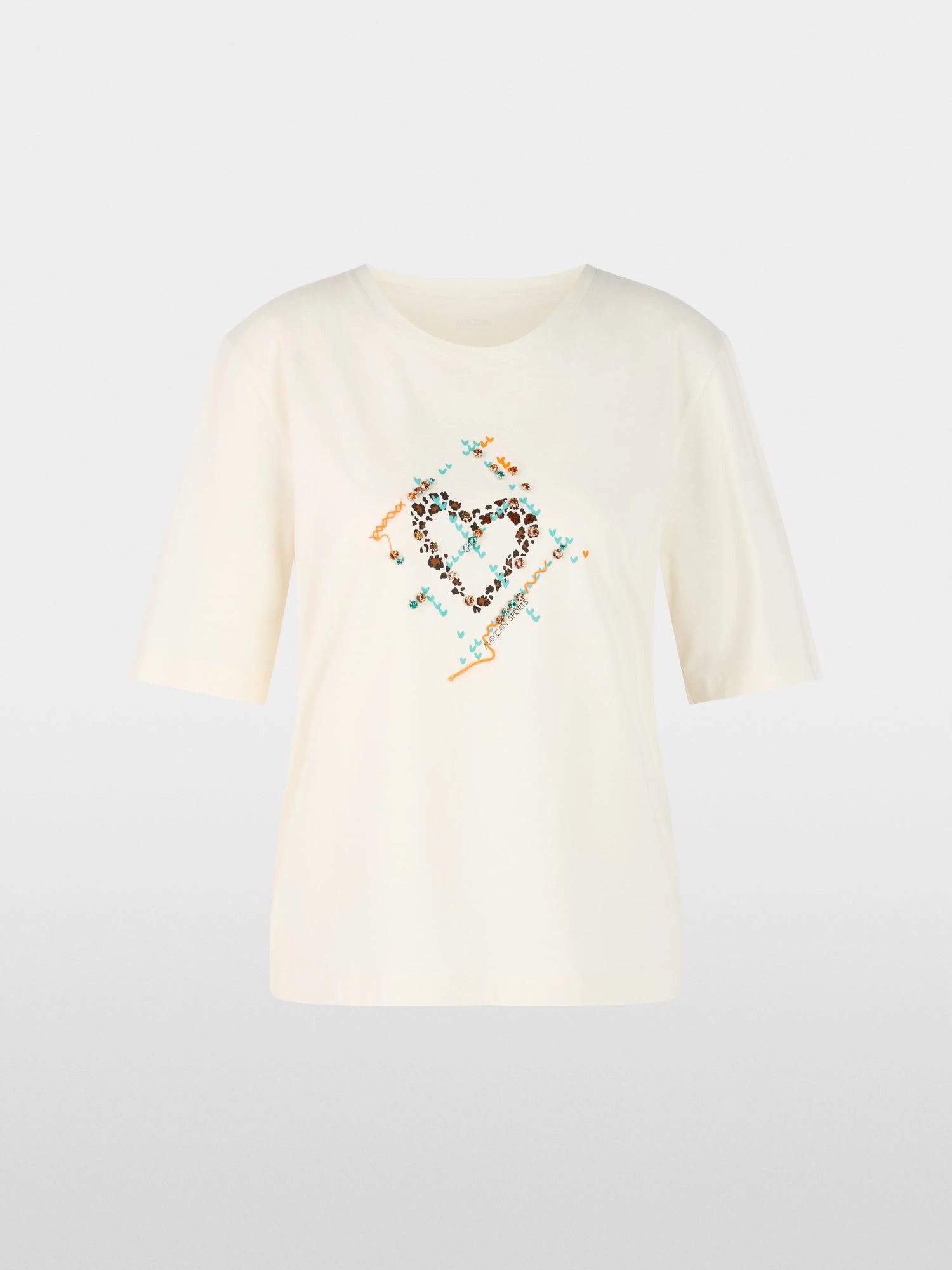 Marccain_Bright Ecru_Short-Sleeved T-Shirt with Pattern_ZS 48.49 J83_112_05