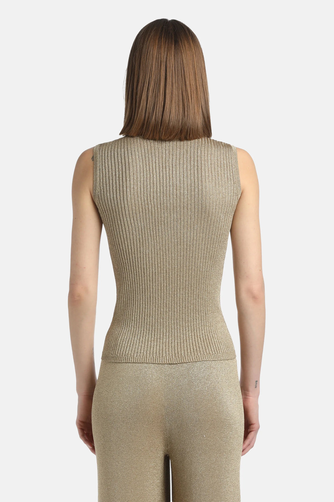 Luisa Spagnoli_Gold_Zuppa - Lurex Ribbed Knit Top_ZUPPA_0428_02