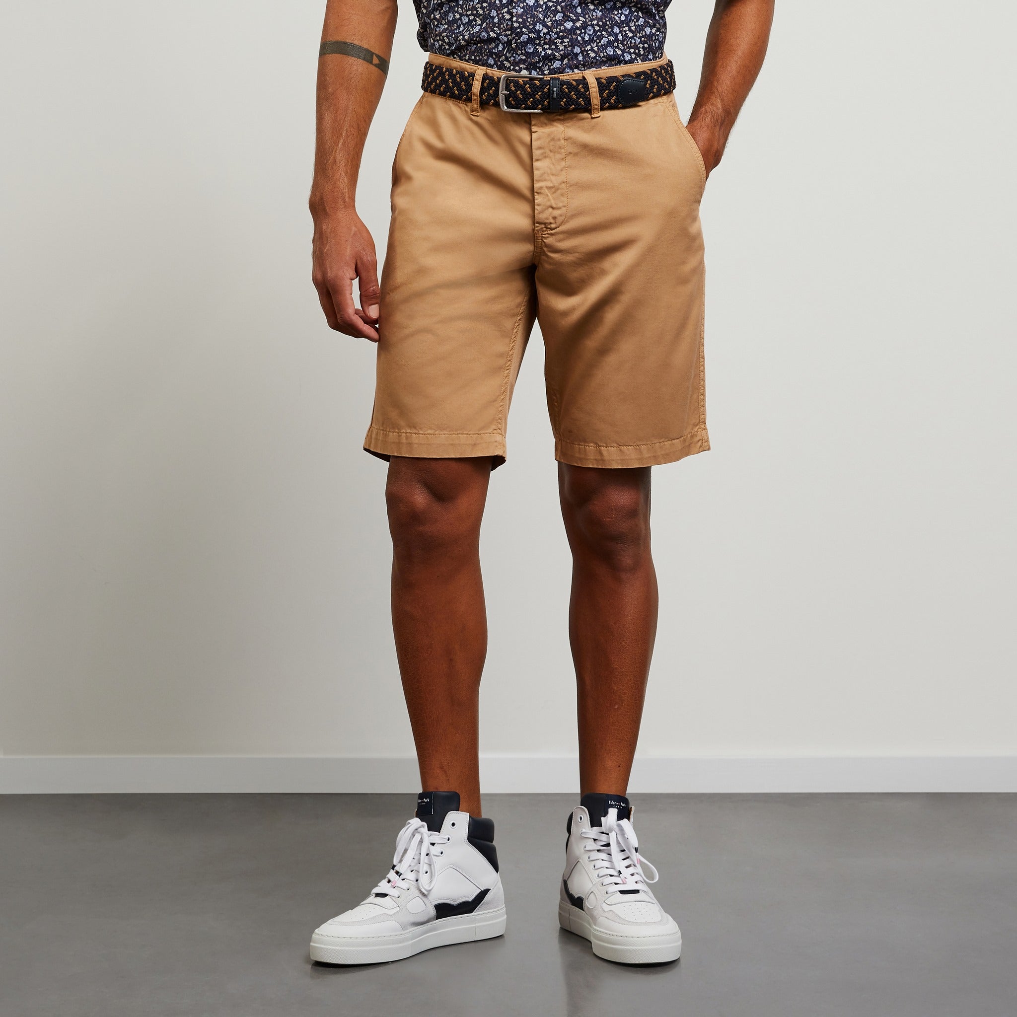 Beige Chino Bermuda Shorts - 02