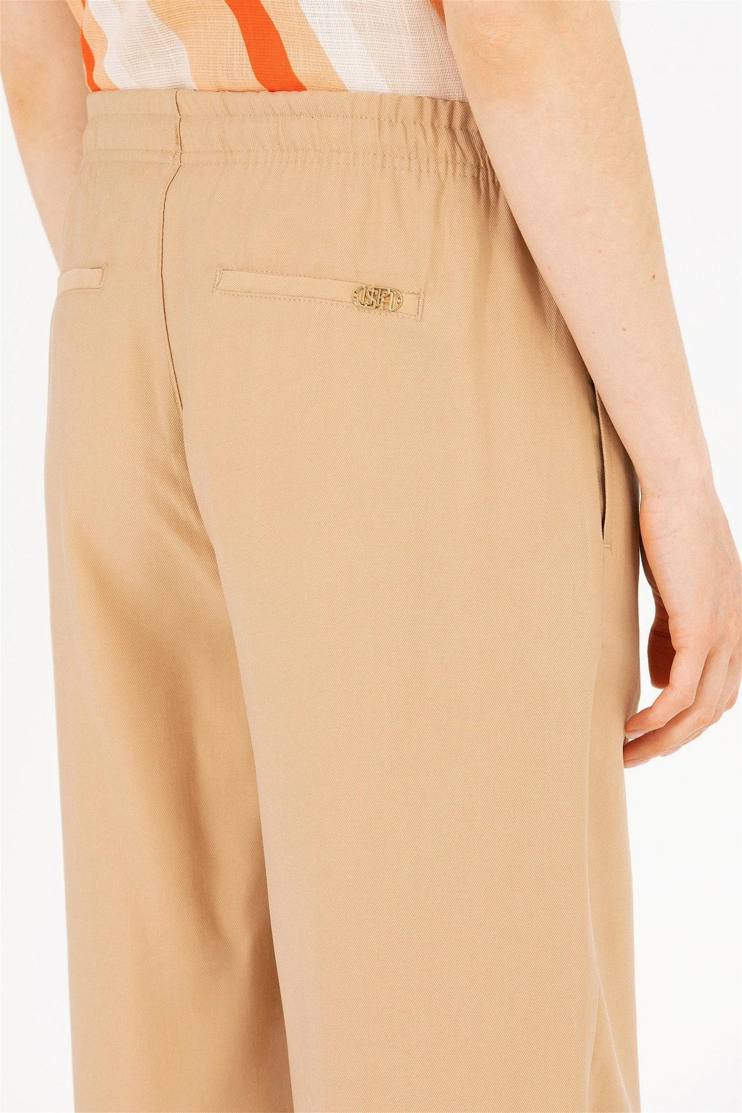 Beige Wide Leg Palazzo Trouser With Side Slits